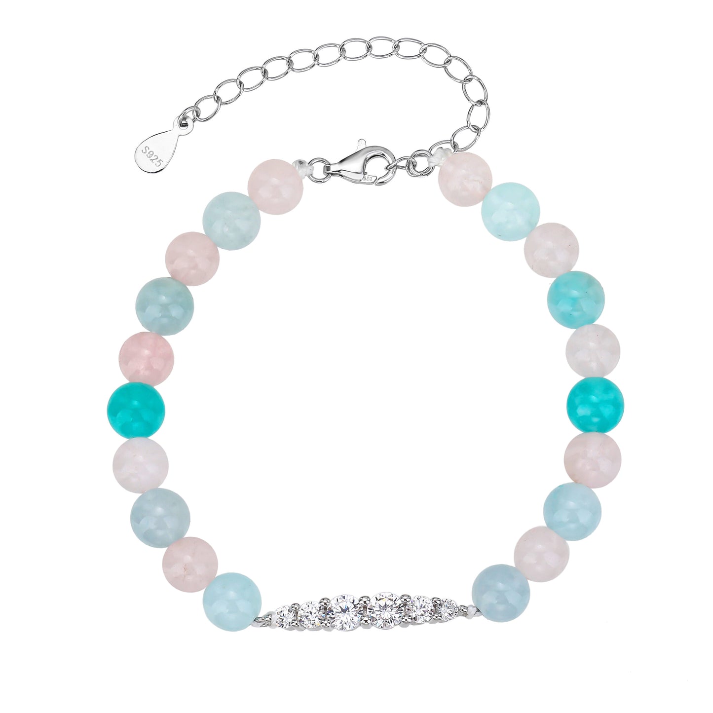 צמיד פנינה כסף 925 משובצת זרקונים