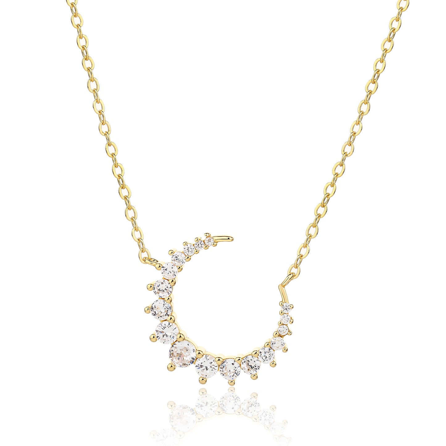 שרשרת מצופת זהב 14K משובצת זרקונים