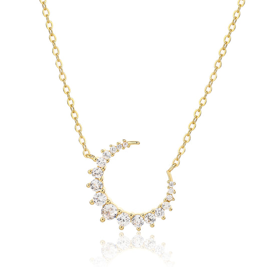 שרשרת מצופת זהב 14K משובצת זרקונים