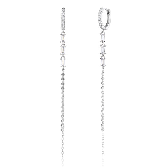 עגילי כסף 925 נופלים משובצים זרקונים