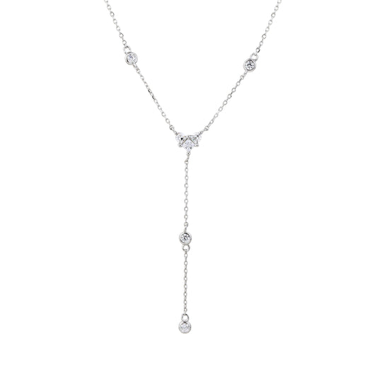 שרשרת כסף 925 נופלת משובצת זרקונים