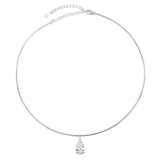 שרשרת קשיחה כסף 925 משובצת אבן זרקון