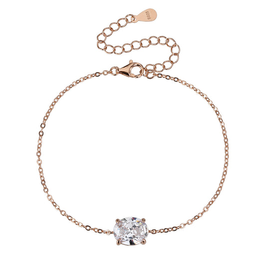 צמיד רוז גולד משובץ אבן זרקון