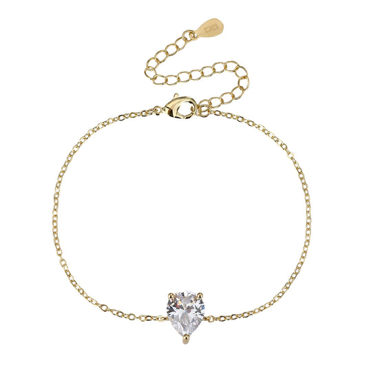 צמיד מצופה זהב 14K משובץ אבן זרקון