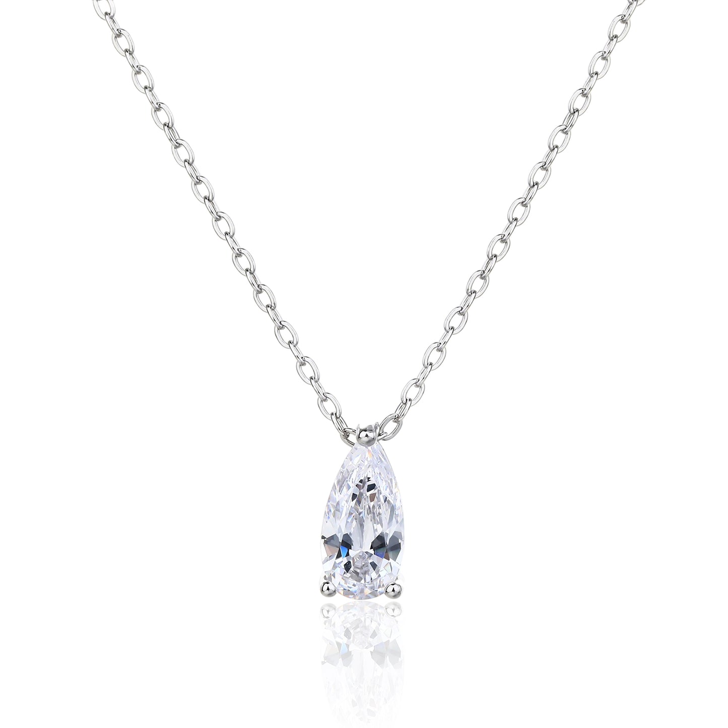 שרשרת כסף 925 משובצת אבן זרקון