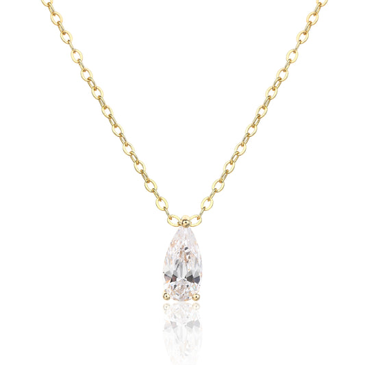 שרשרת מצופה זהב 14K משובצת אבן זרקון