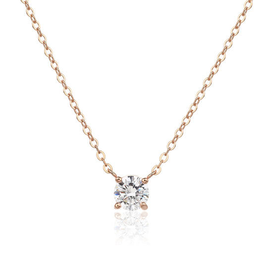 שרשרת רוז גולד משובצת אבן זרקון