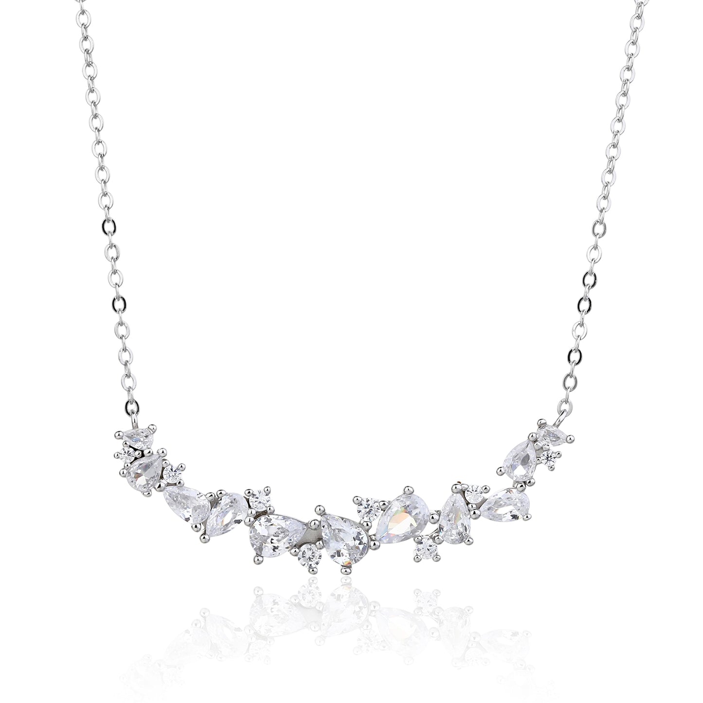 שרשרת כסף 925 משובצת זרקונים