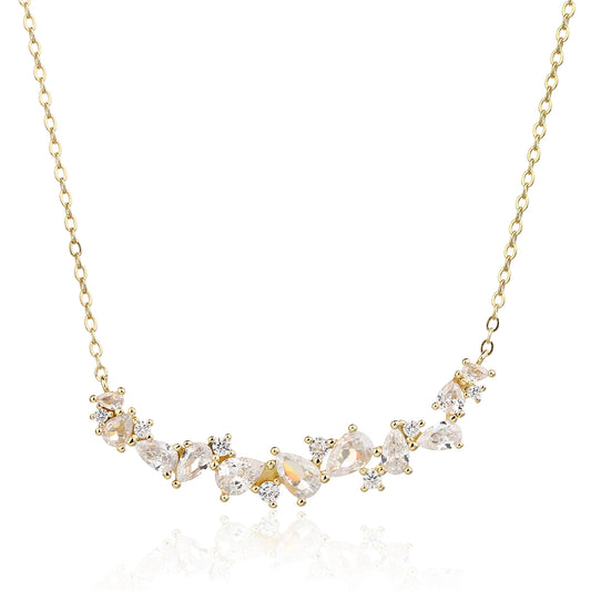 שרשרת מצופה זהב 14K משובצת זרקונים