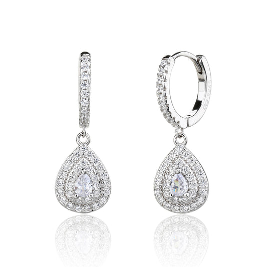 עגילי כסף 925 משובצים זרקונים