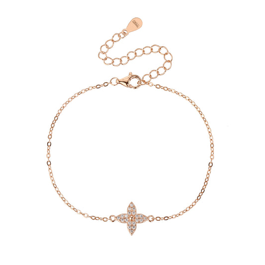 צמיד רוז גולד משובץ זרקונים