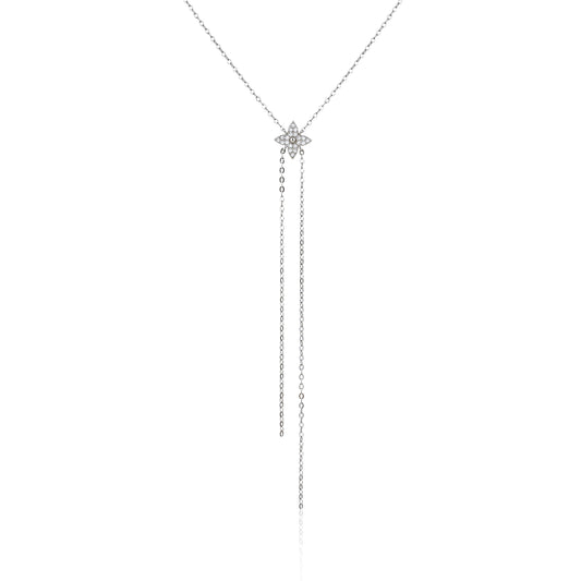 שרשרת כסף 925 נופלת משובצת זרקונים