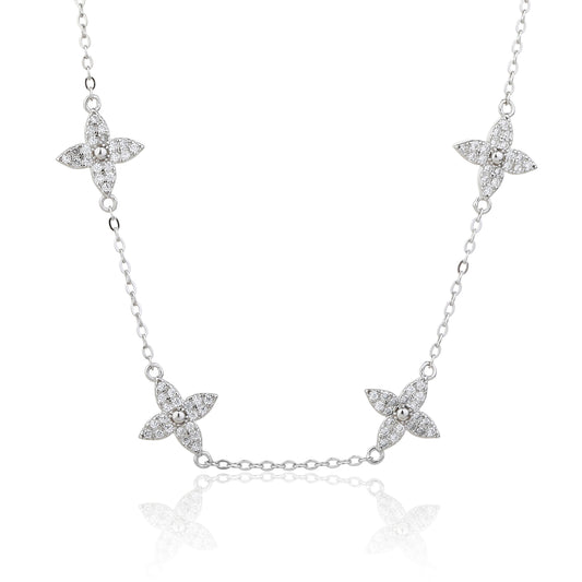 שרשרת צ׳וקר כסף 925 משובצת זרקונים