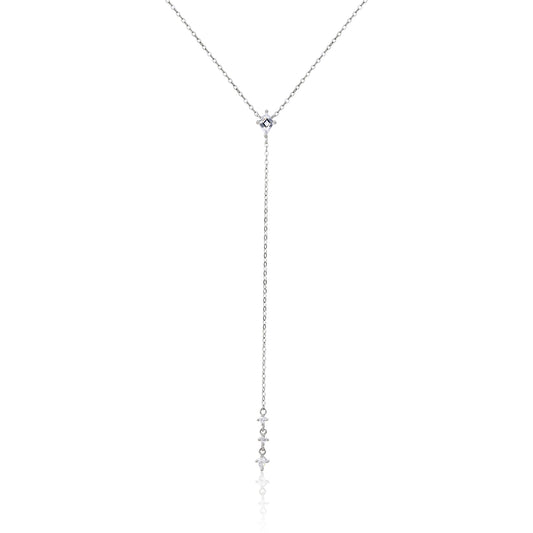 שרשרת כסף 925 נופלת משובצת זרקונים