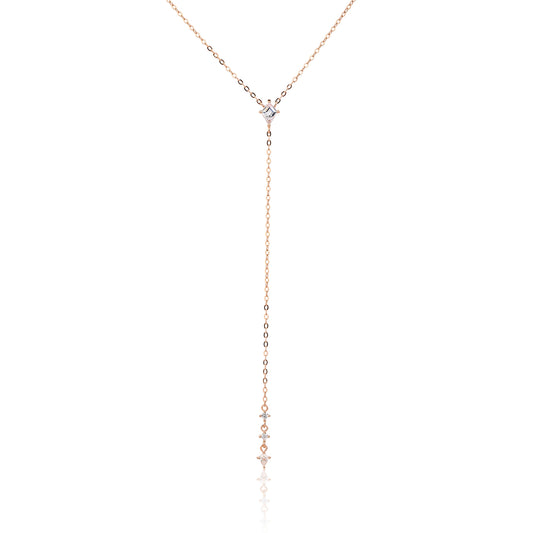 שרשרת רוז גולד נופלת משובצת זרקונים