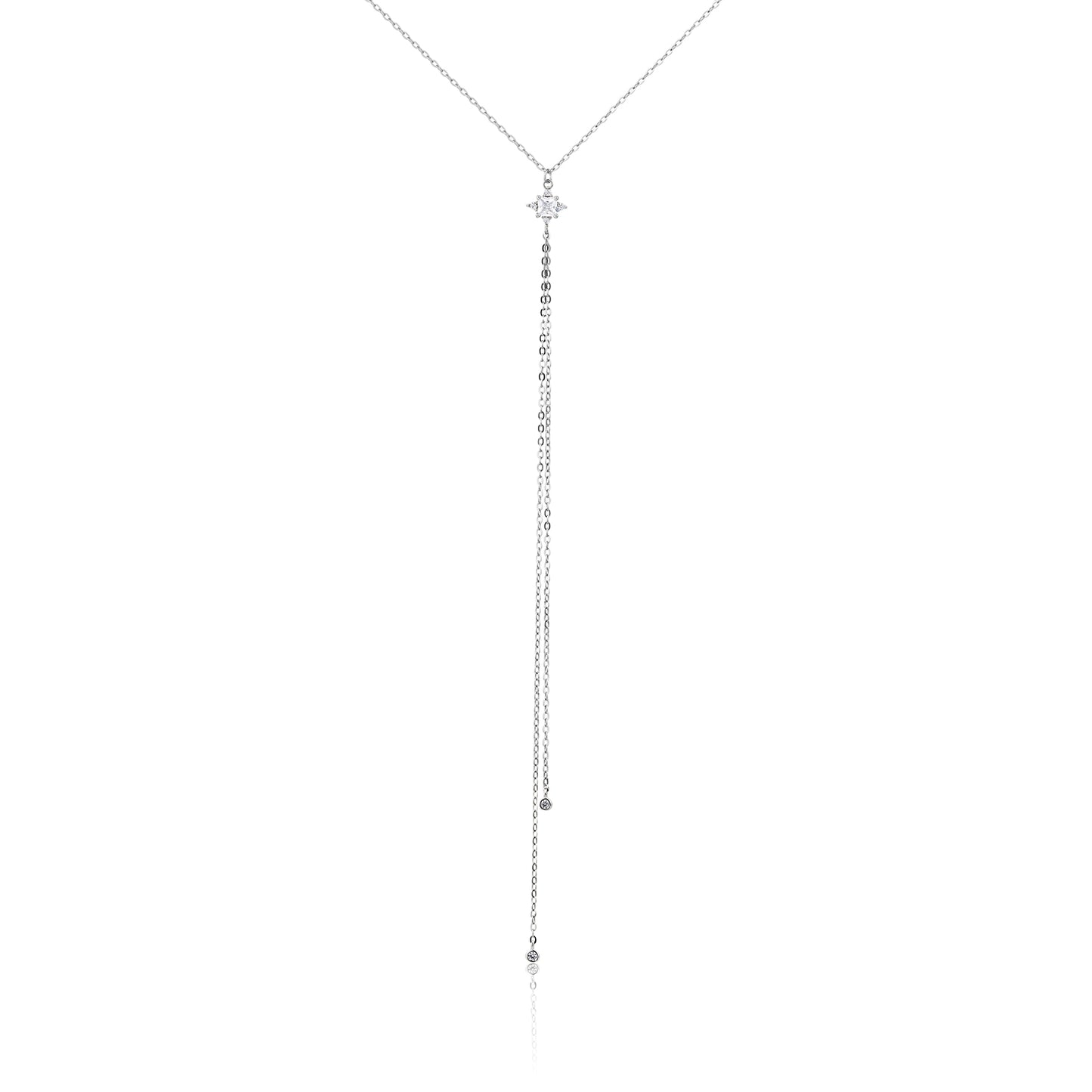 שרשרת כסף 925 נופלת משובצת זרקונים