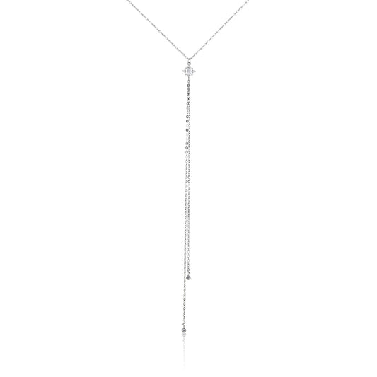 שרשרת כסף 925 נופלת משובצת זרקונים