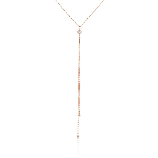 שרשרת רוז גולד נופלת משובצת זרקונים