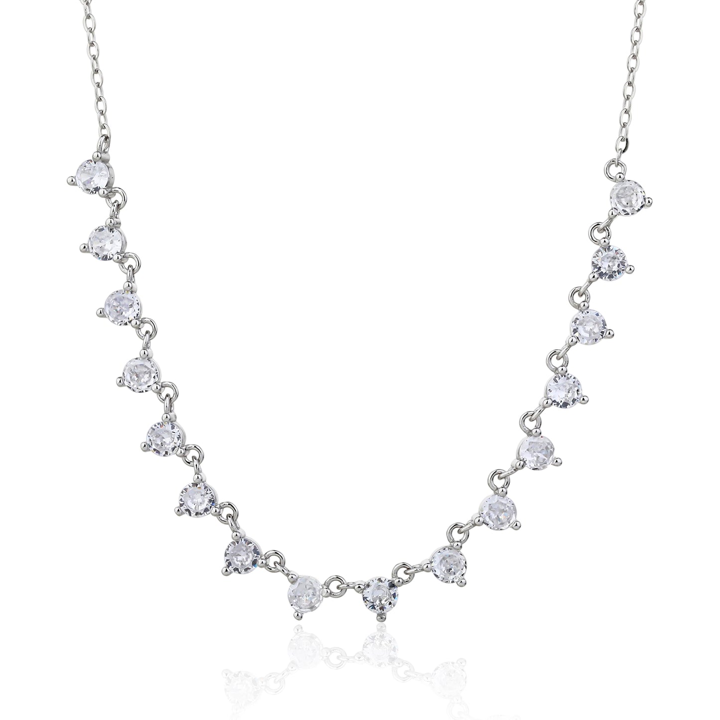 שרשרת כסף 925 משובצת זרקונים