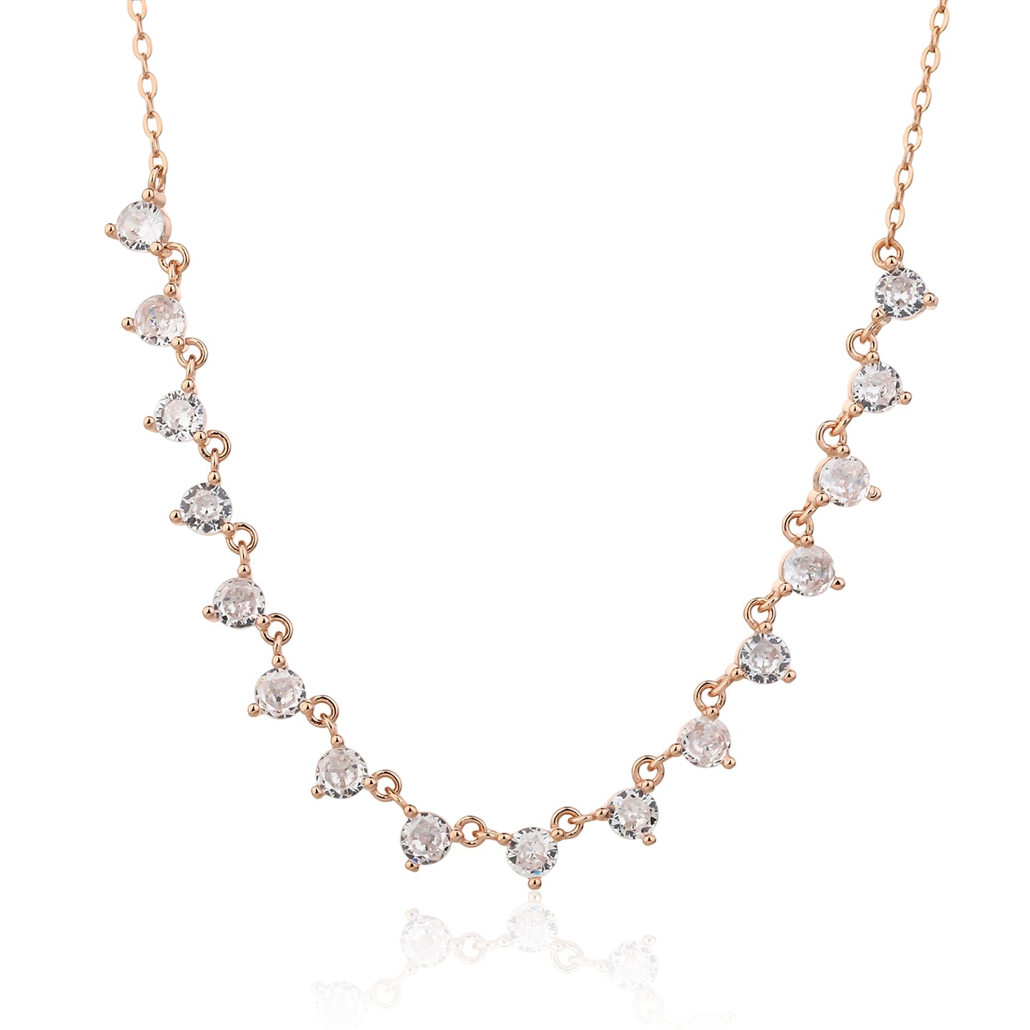 שרשרת רוז גולד משובצת זרקונים