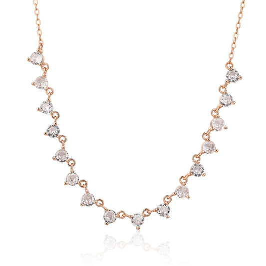 שרשרת רוז גולד משובצת זרקונים