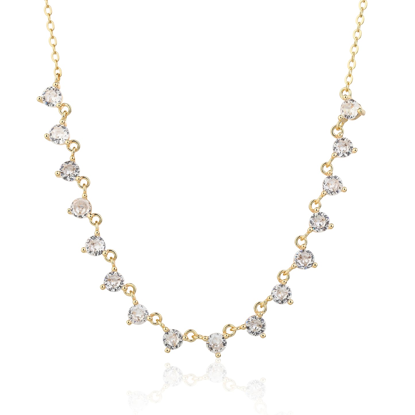 שרשרת מצופת זהב 14K משובצת זרקונים