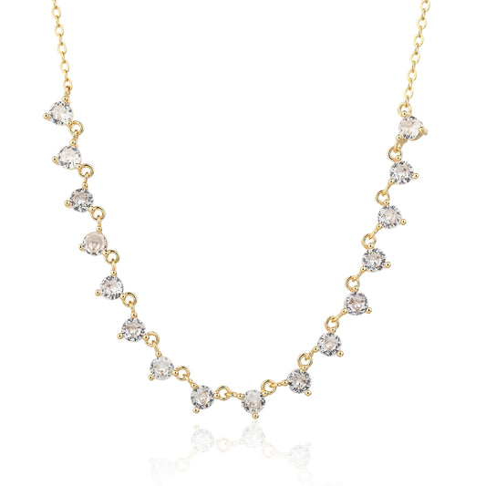 שרשרת מצופת זהב 14K משובצת זרקונים