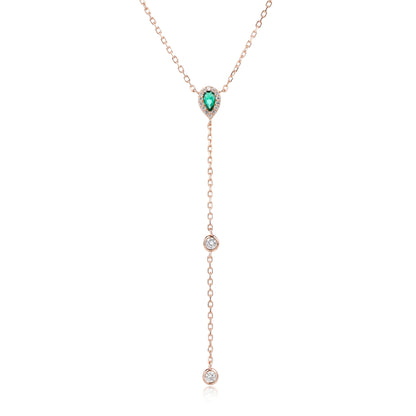 שרשרת רוז גולד נופלת משובצת זרקונים