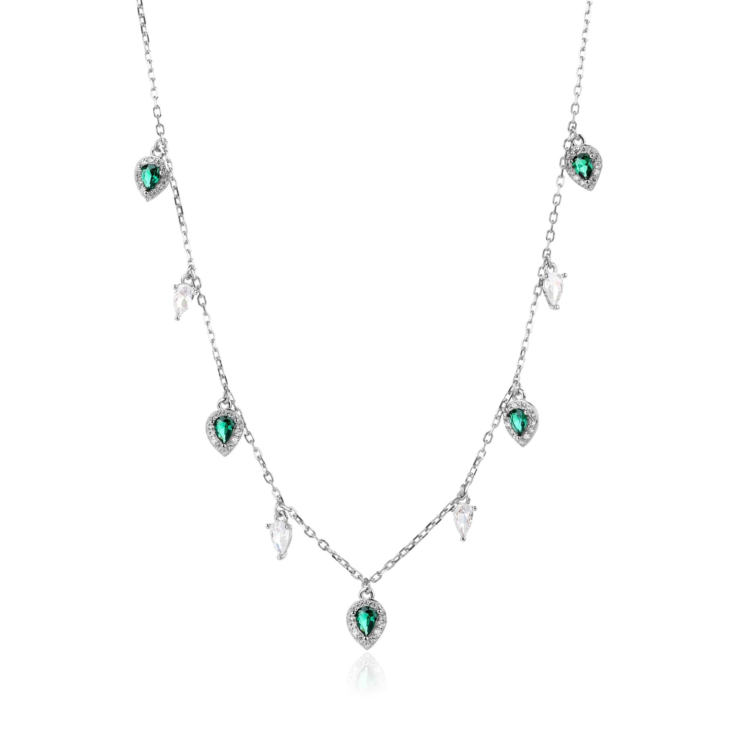 שרשרת צ'וקר כסף משובצת זרקונים