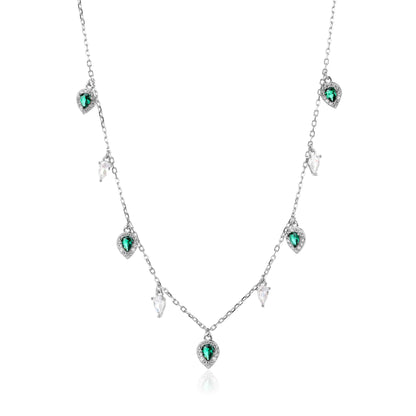 שרשרת צ'וקר כסף משובצת זרקונים