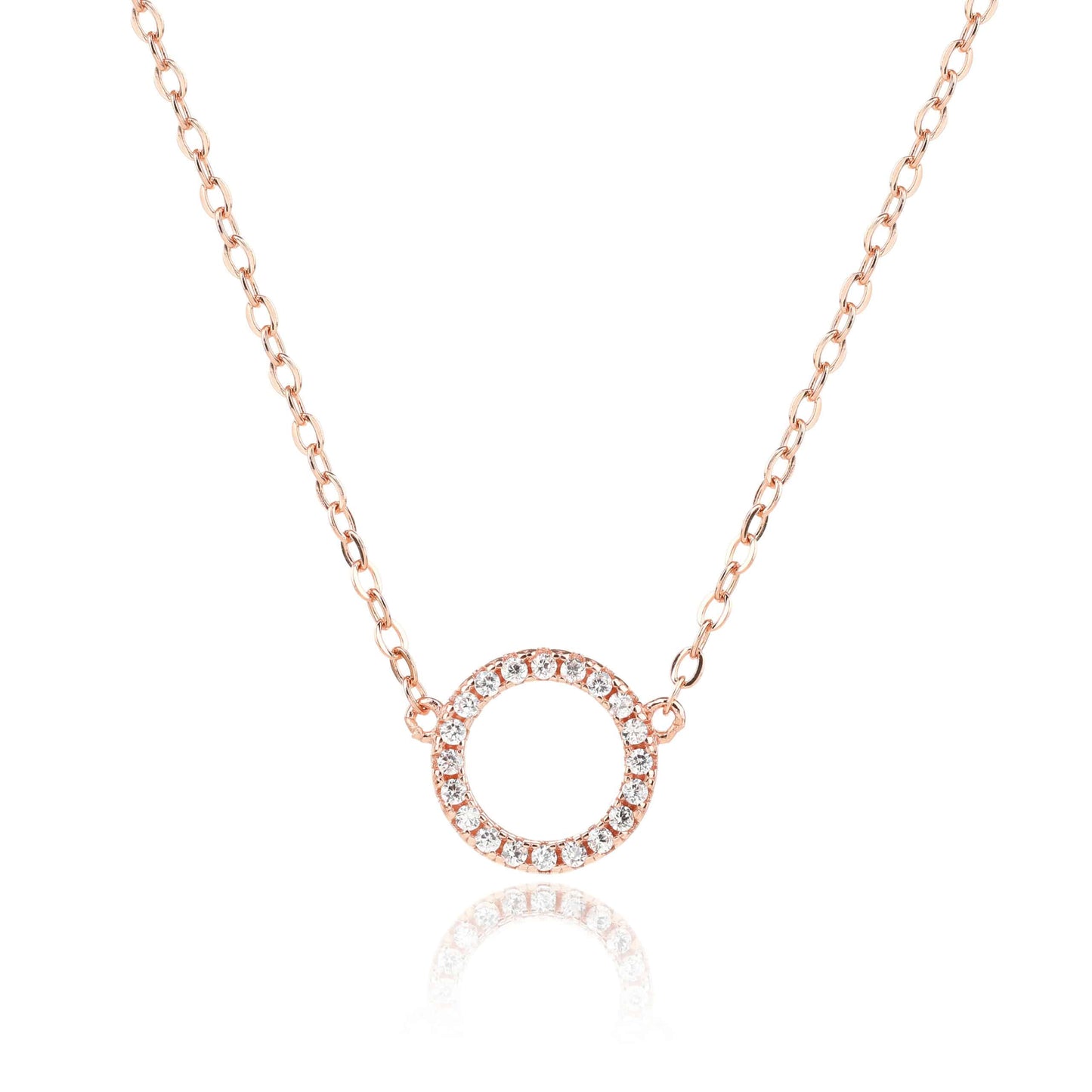 שרשרת רוז גולד משובצת זרקונים