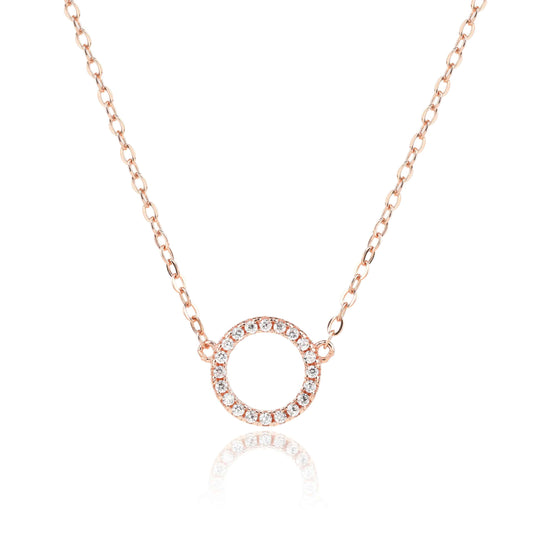 שרשרת רוז גולד משובצת זרקונים