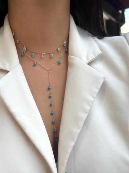 שרשרת צ'וקר רוז גולד משובצת זרקונים