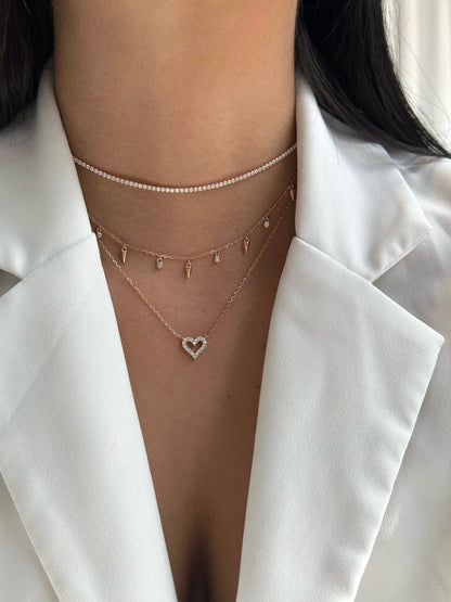 שרשרת צ'וקר טניס משובצת זרקונים