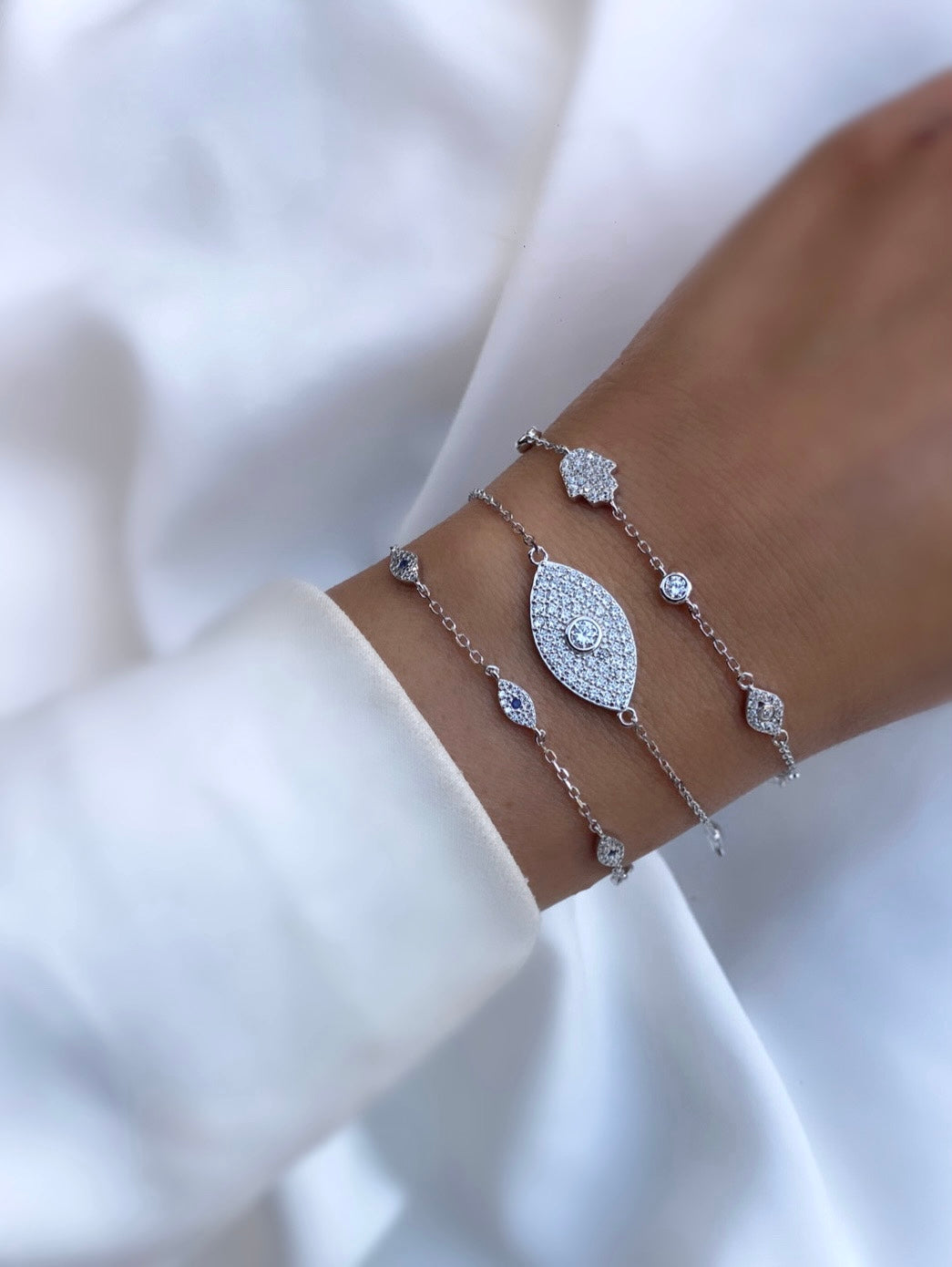 צמיד כסף 925 משובץ זרקונים